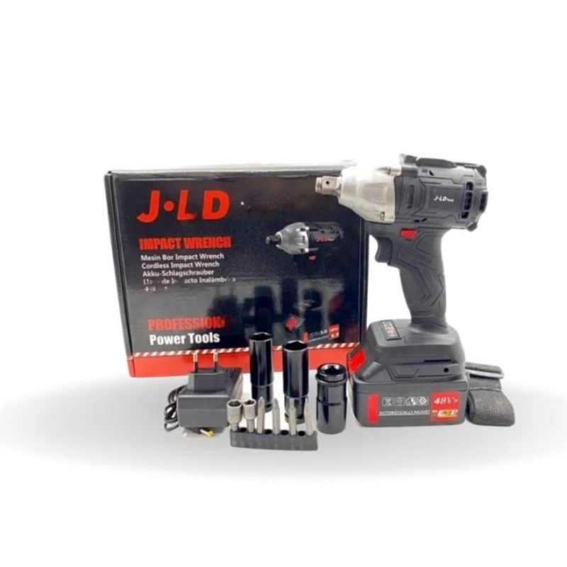 Impact wrench Cordless JLD 350 NM Baterai 88 VF Mesin Impact JLD