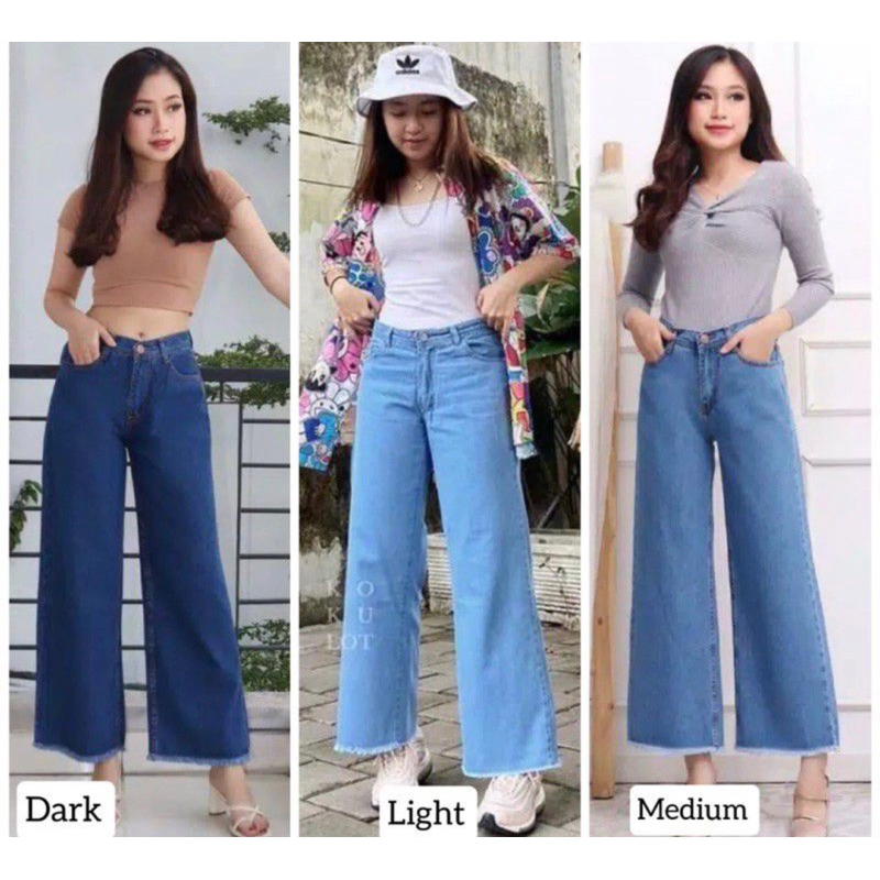 (COD)Kulot Rawis jeans wanita/Celana boyfrend Kulot rawis