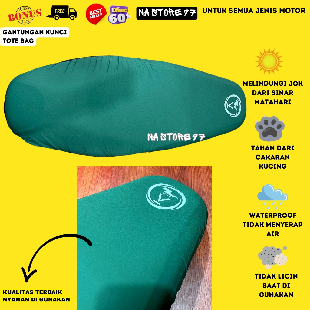 Cover seat / Sarung Jok Motor Anti kucing &amp; Air Akna Max Protection