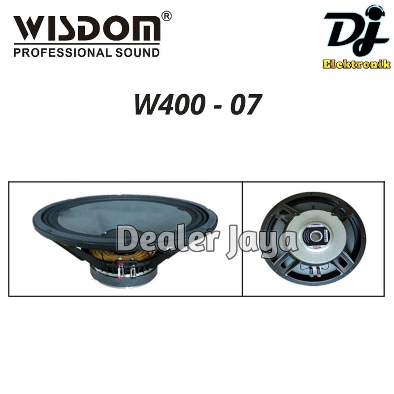 Speaker Komponen Wisdom W400-07 / W 400 07 / W40007 - 15 inch