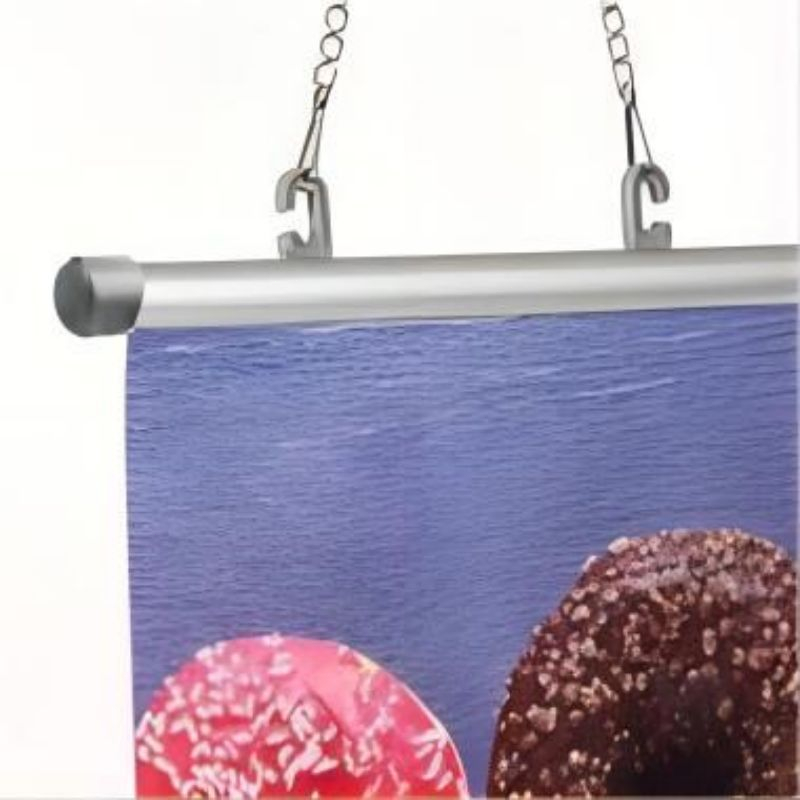 1set Frame Hanger Paduan Aluminium Roll Up Banner Poster Hanger 63/83cm Gantungan Poster Gantungan Foto