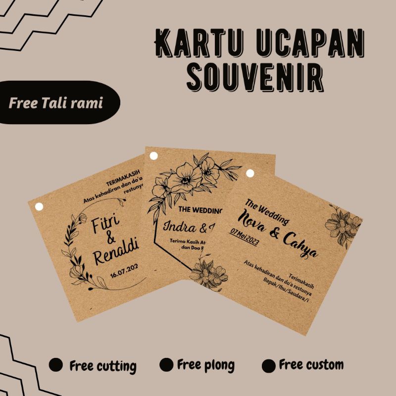 Kartu ucapan | kartu ucapan rustic | kartu souvenir | kartu terimakasih | kartu ucapan custom