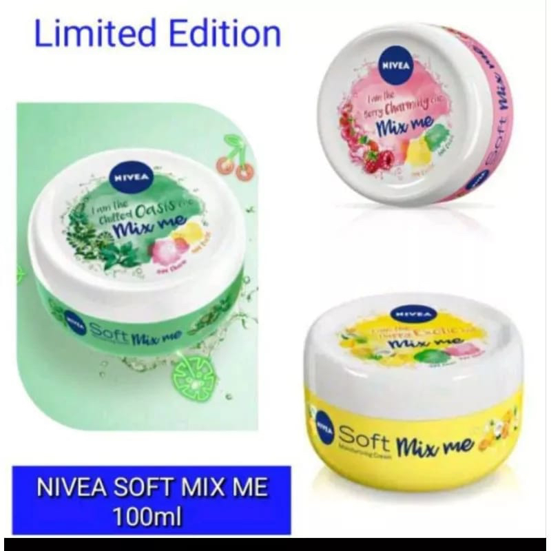 ✿ELYSABETHME✿ Nivea Soft Cream pelembab im happy exotic mix me kulit badan campur bleaching