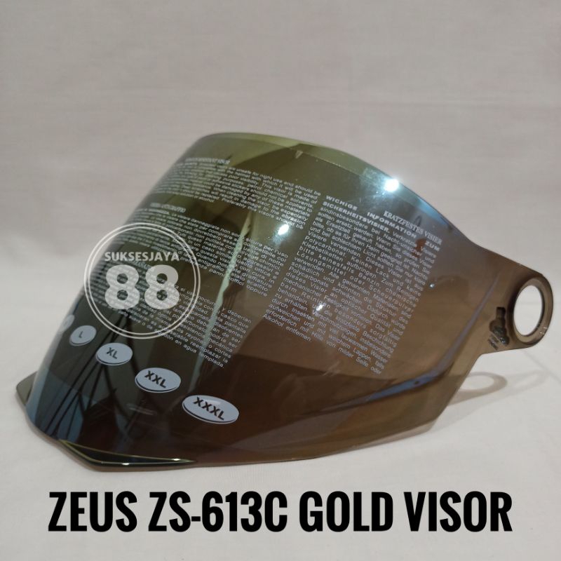 Visor Gold Zeus ZS-613C Original Kaca Helm Iridium ZS613C