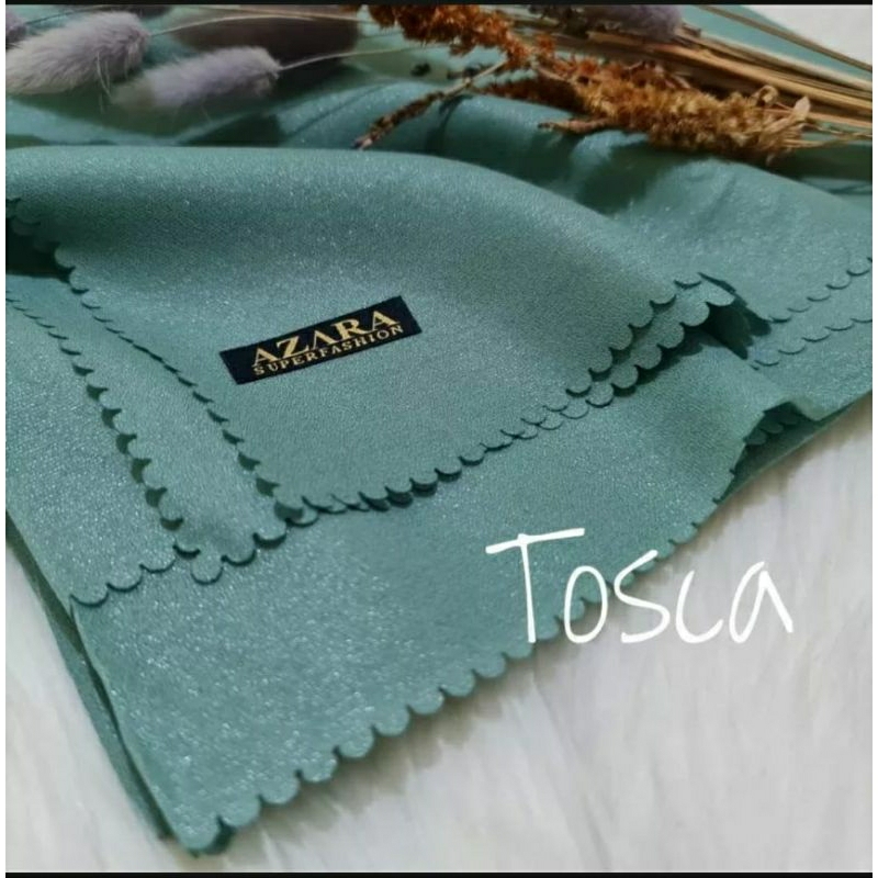 Hijab Jilbab Kerudung Segiempat Sinar Glamour Nur Sinaran Azara Lasercut Warna Tosca