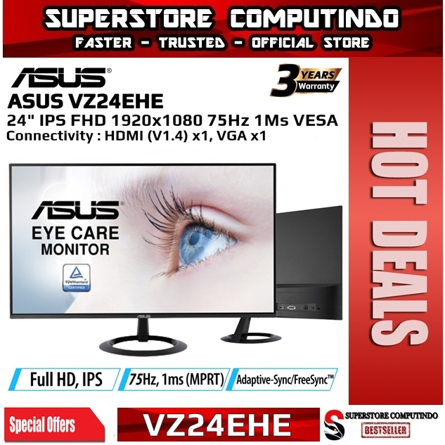 Monitor LED Asus VZ24EHE 24&quot; IPS Full HD 1080p 75Hz Frameless Eye Care