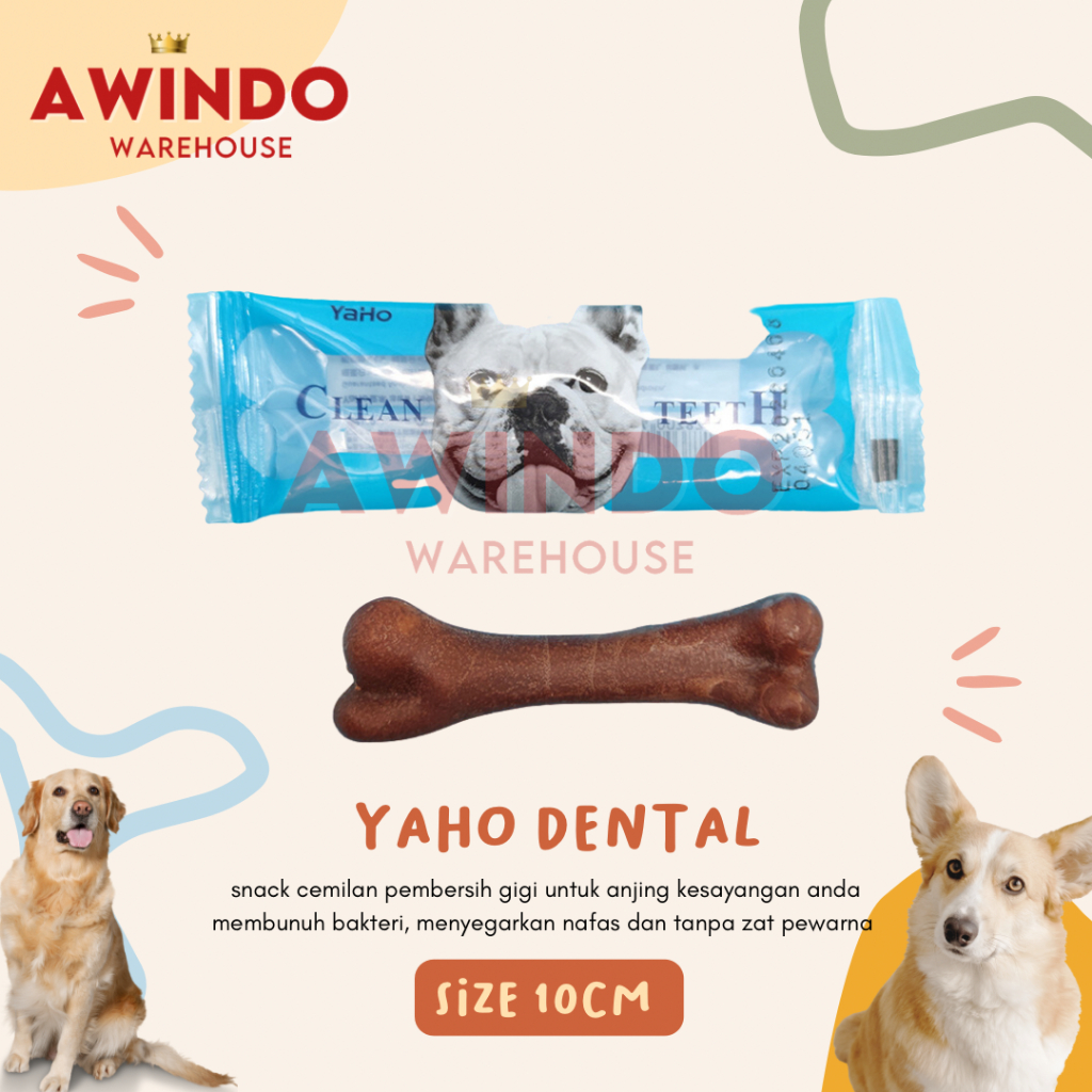 YAHO - Makanan Snack Dental Gigi Anjing Veterinarian Gigitan Tulang Pembersih Karang Gigi