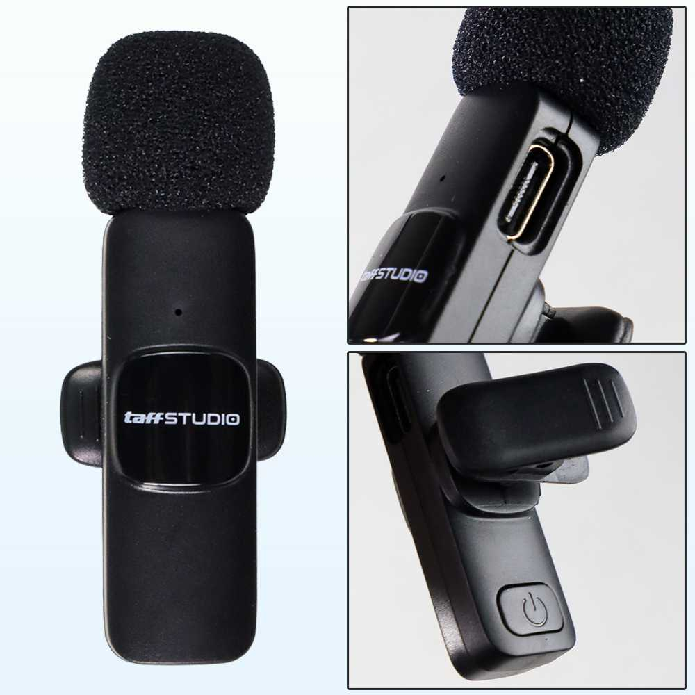 Terangshop17 Taffstudio Clip On Jepit Mic Wireless Type C Mic Klip Microfon Bluetooth Android Tanpa