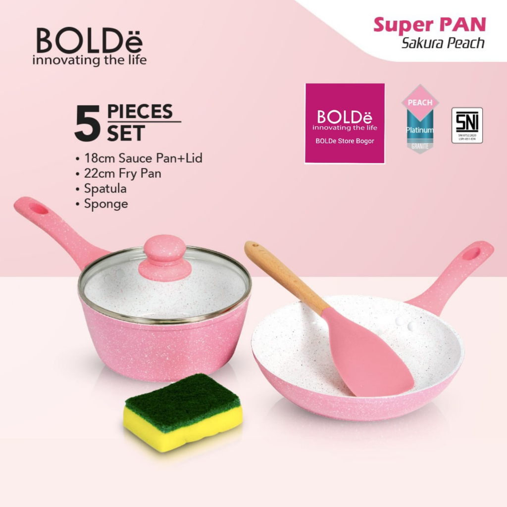 super pan set 5 pcs Bolde sakura peach
