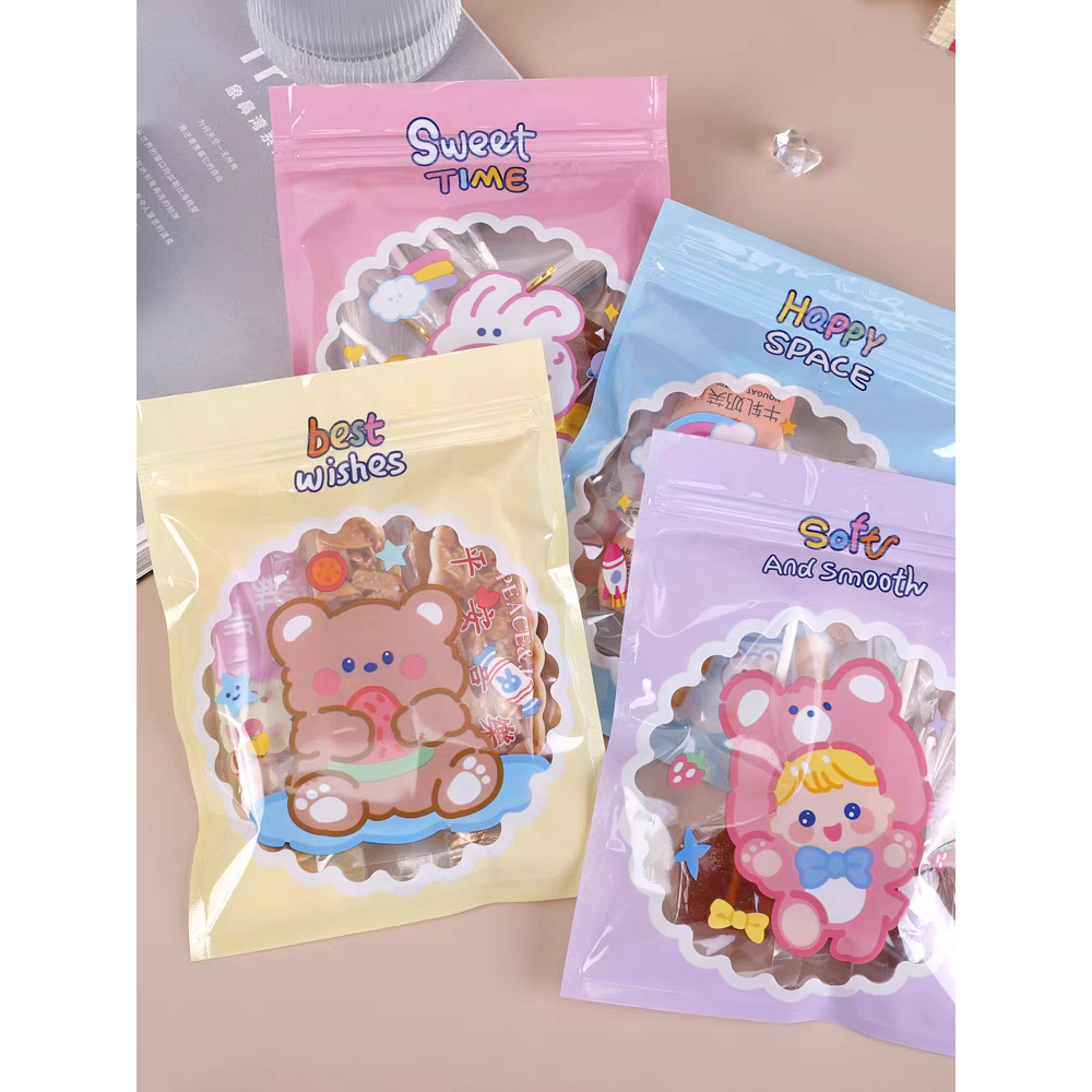 

[ISI 10 LEMBAR - 14x18.5 cm] Plastik Klip Ziplock Motif Lucu Zipper Bag Motif Cookies Bag Packing Kemasan Plastik Mini ( 10pcs ) Coklat Permen Kue Souvenir Aksesoris Kemasan Plastik Zipper