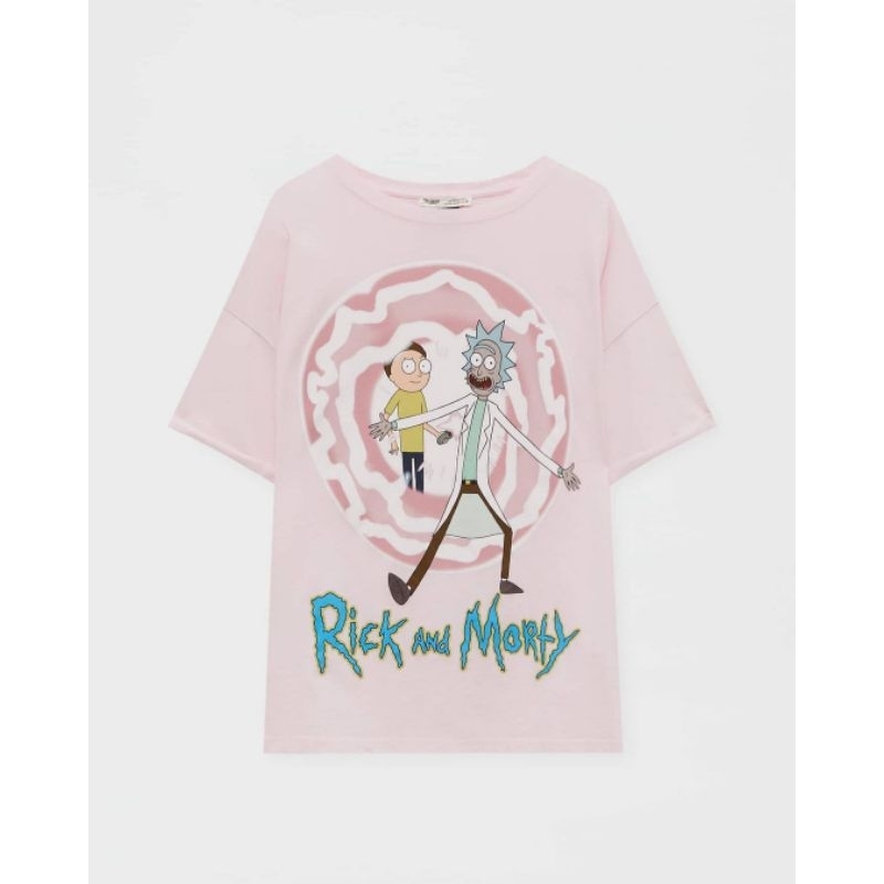 Kaos Baju Tshirt Official Kartun Import Original Pull n Bear Rick Morty