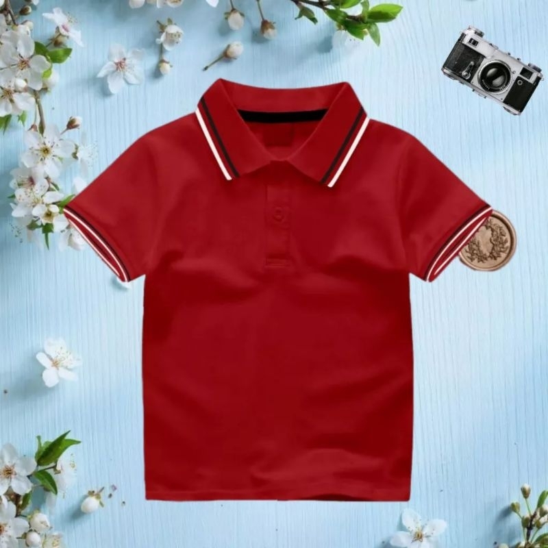 Kaos Polos Kerah Anak Usia 2-10 Tahun Baju Atasan Wangki Anak Laki laki