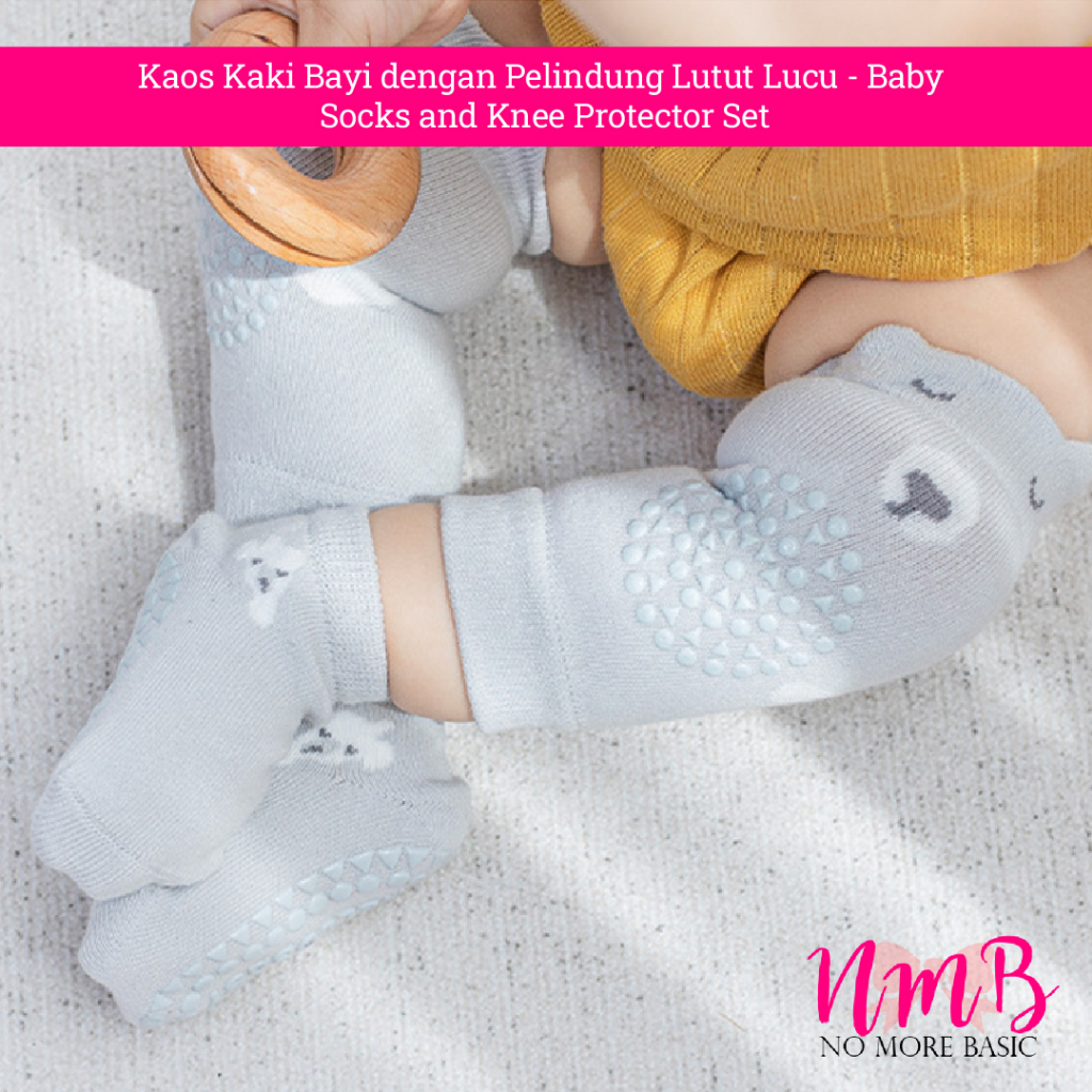 Kaos Kaki Bayi dengan Pelindung Lutut Lucu - Baby Socks and Knee Protector Set