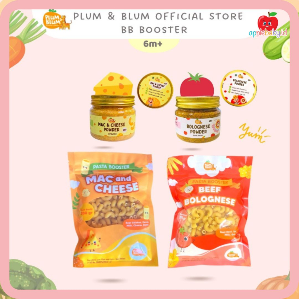 Plum & Blum Saus Pasta Bubuk Mpasi Beef Bolognese Mac And Cheese No MSG - 80 gram Pasta Mpasi Pasta 