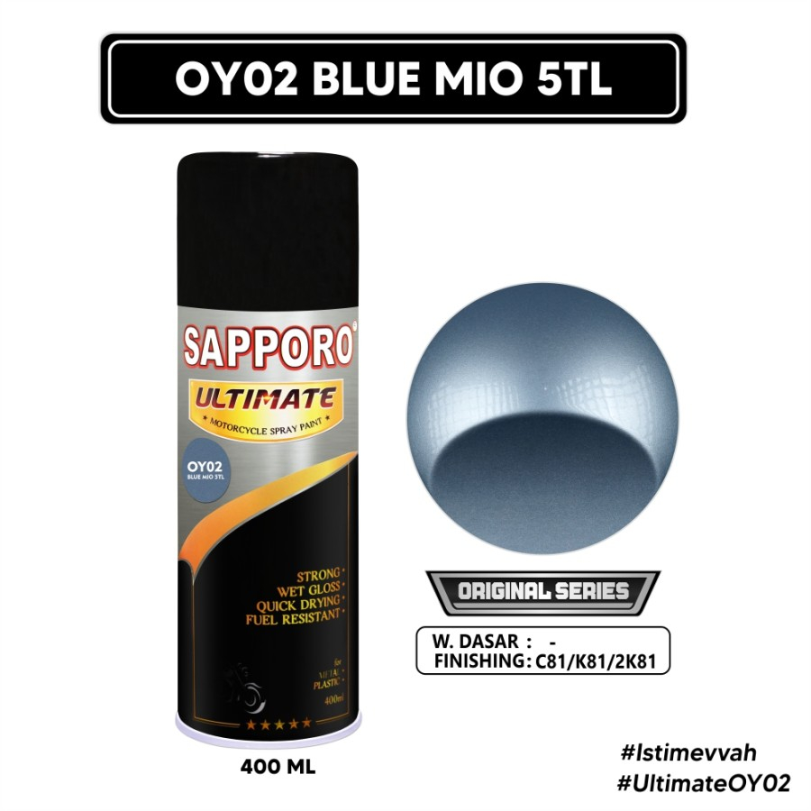 APPORO ULTIMATE ** OY02 BLUE MIO 5TL YAMAHA ORIGINAL SERIES Biru Cat Paint Semprot Pylox Pilox