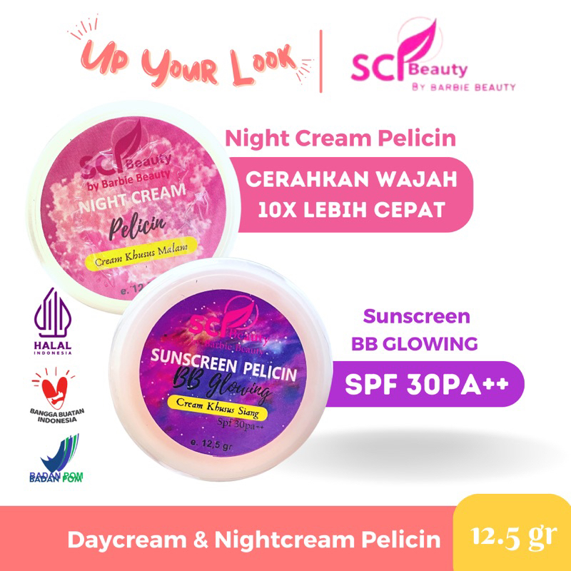 ✨Up Your Look✨ SCI beauty barbie beauty skin Salep Pelicin sunscreen BB cream Glowing mencerahkan daycream night cream