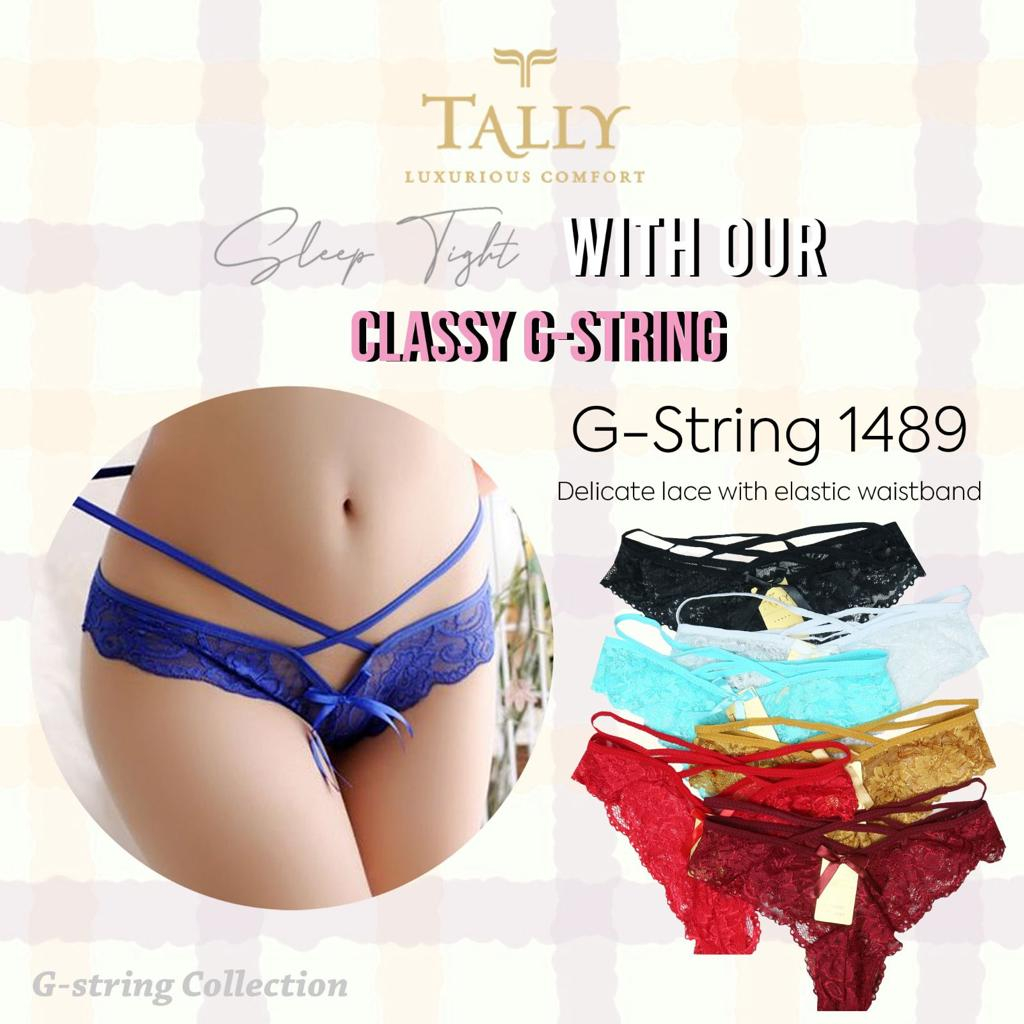 CD G STRINGS 1489 TALLY - GSTRING TALLY 1489 CD SEKSI CELANA DALAM BROKAT RENDA Lingerie Sexy Celana dalam Open G String Renda Transparent Seamless Sexy G String Open Lingerie Crotch Thongs Lace Pantie Briefs