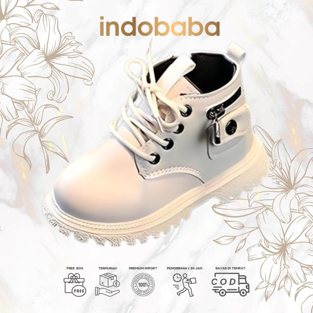 indobaba Sepatu Boots Anak Sepatu Boots Perempuan Anak Import Fashion 1-5 Tahun S134