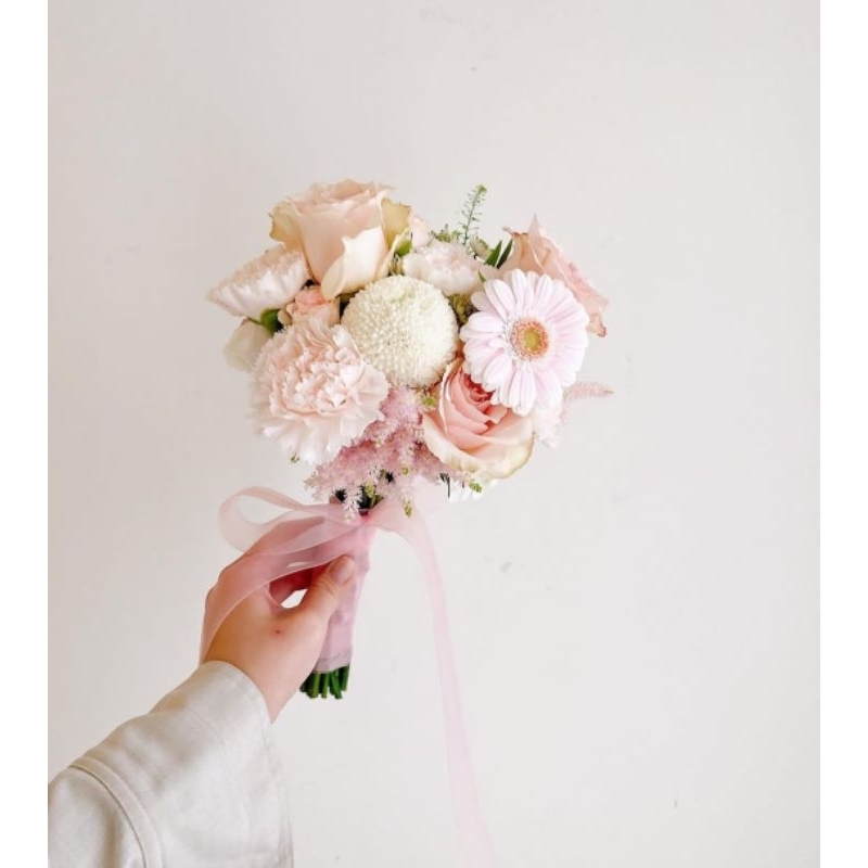 Bunga Buket Pengantin Gerbera Gompi Carnation Fresh Flower / Bunga Buket Vancyy / Bunga Potong / Bun