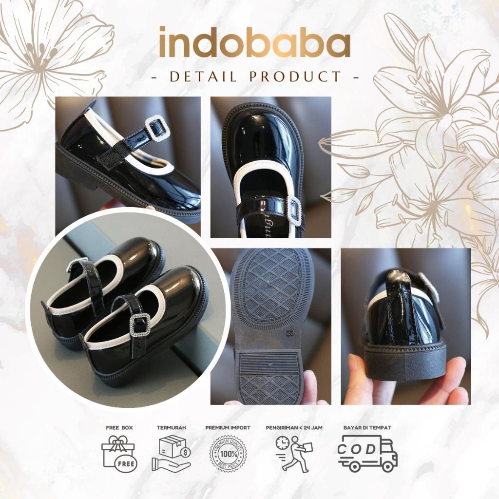 indobaba Sepatu Anak Perempuan Sneakers Anak Import Fashion Loafers 1-5 Tahun S156