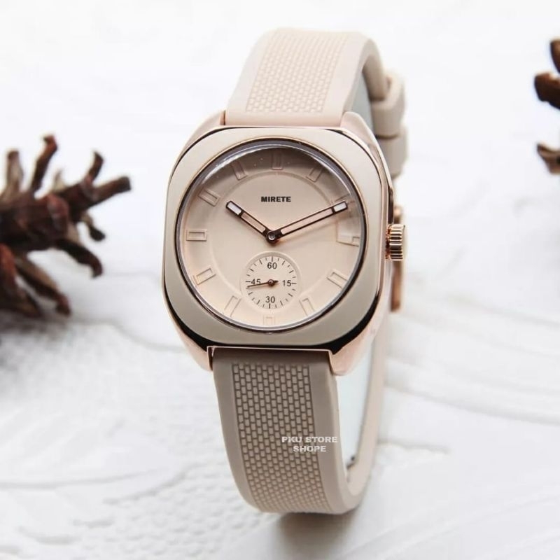 Jam Tangan Wanita Mirete Analog Original Strap Silikon Elegan Sporty Mewah COD || Jam Tangan Wanita Kekinian Bestseller Murah Dan Terlaris Analog Sesuai foto