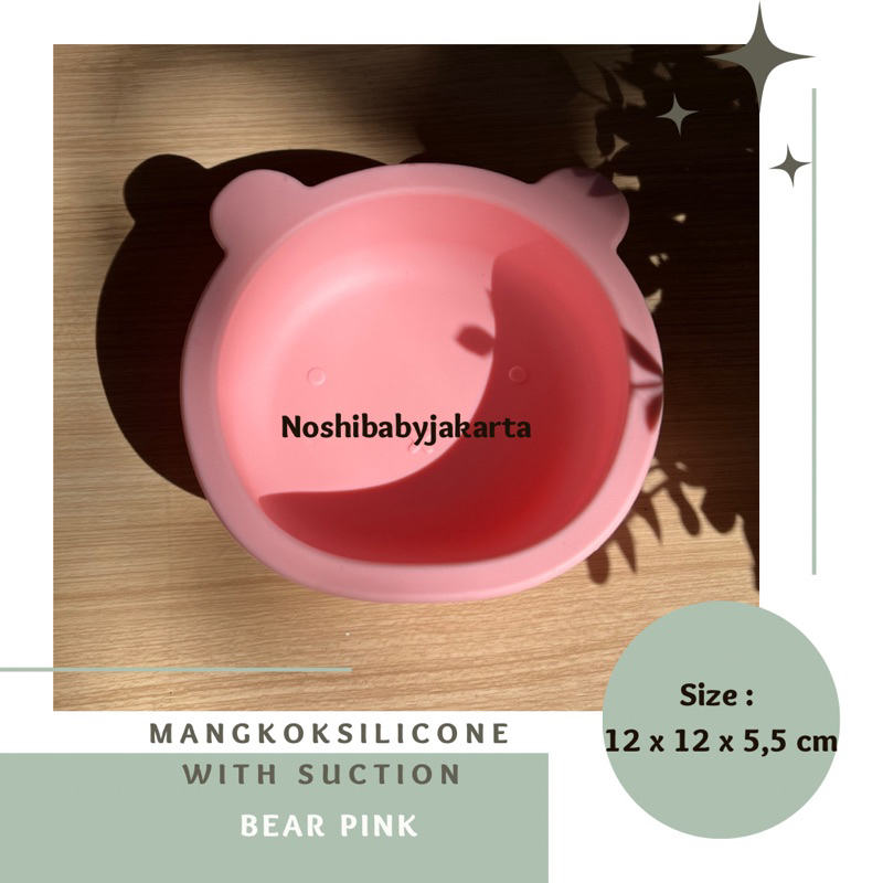 Mangkok silicone dengan Suction Motif Bear/Cat