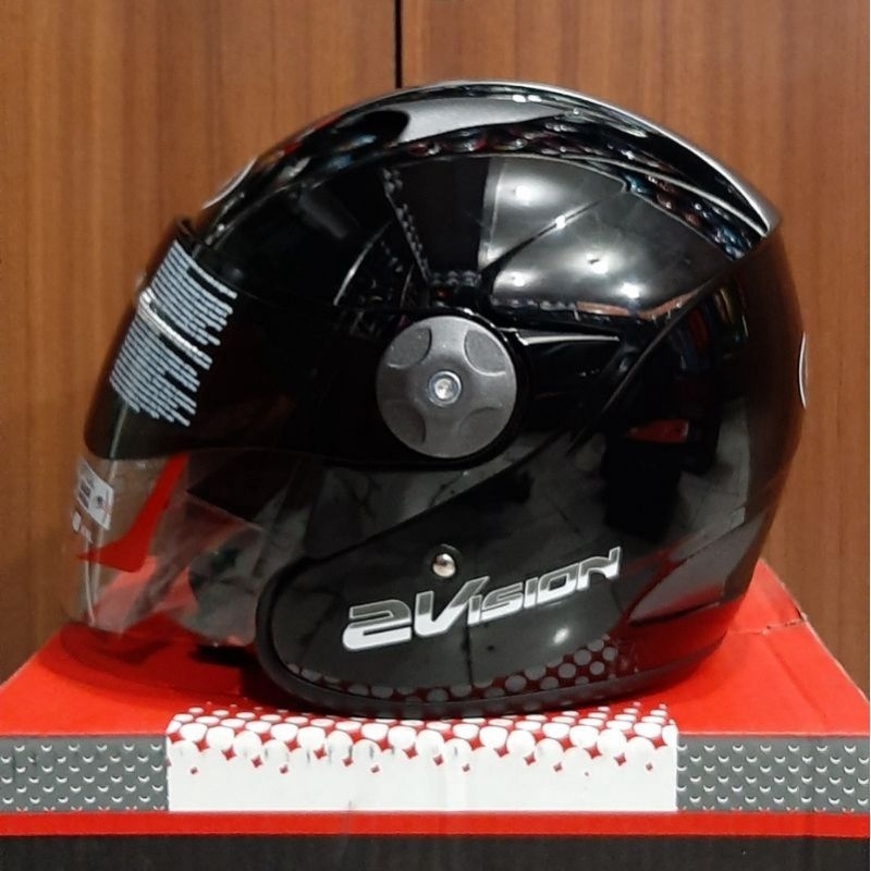 HELM KYT 2 VISION HITAM PULL WARNA ORIGINAL