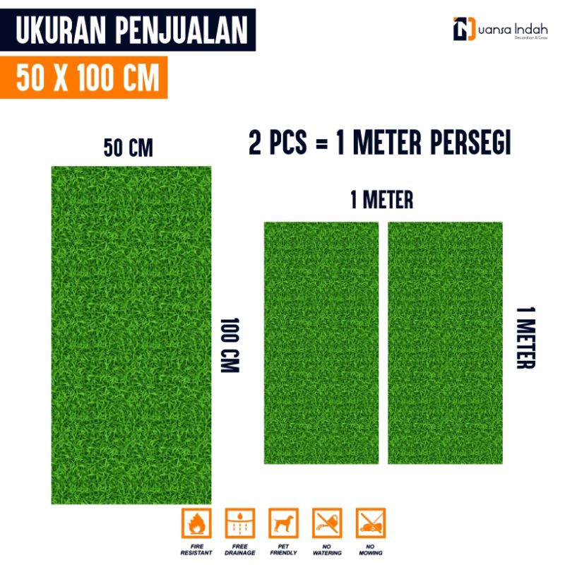 RUMPUT SINTETIS GOLF STANDAR UKURAN 50x100 CM