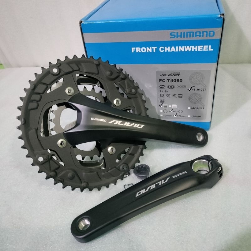 Crank set Crankset Shimano Alivio HT2 seri FC-T4060 3 speed Triple chainring 48-36-26T