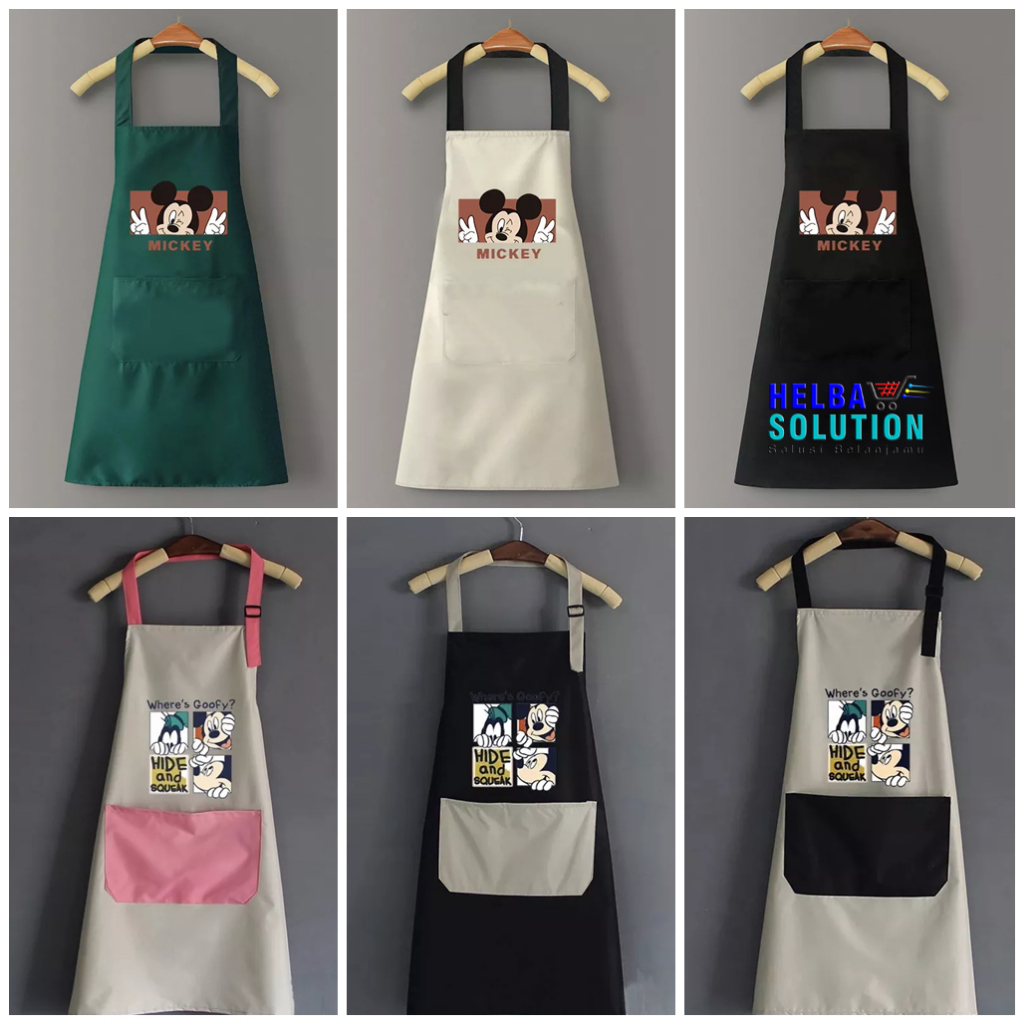 Apron Dapur Celemek Masak Chef Barista Waiter Anti Air Karakter Kartun