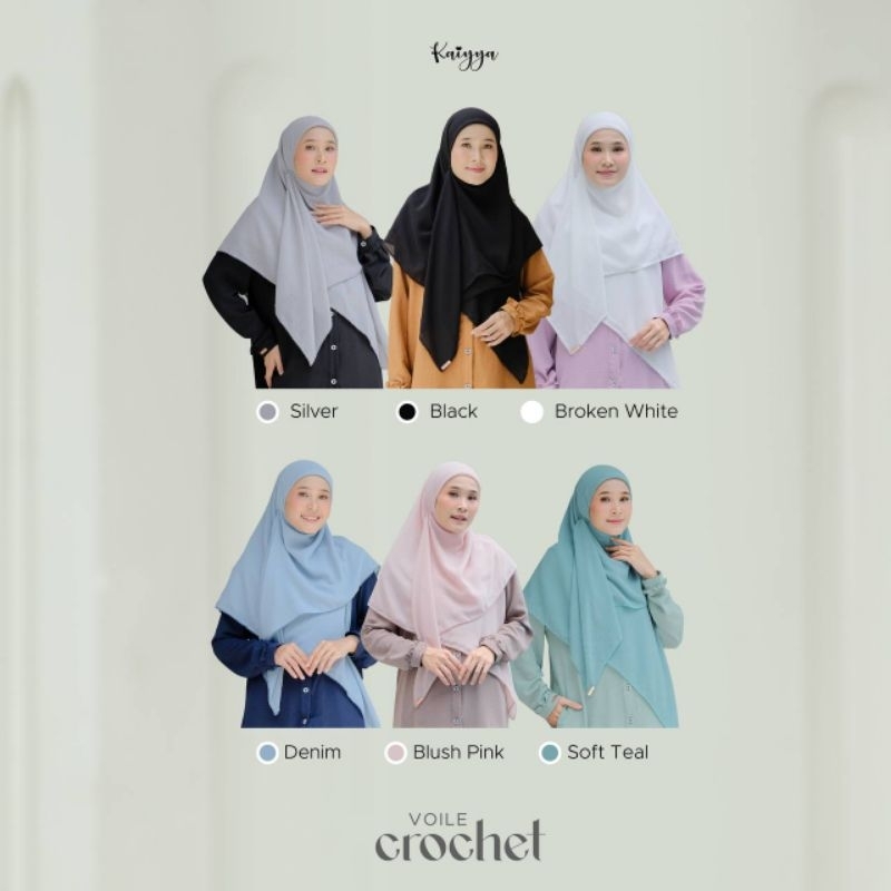 SCARF VOILE CROCHET BY KAIYYA | JILBAB SEGI EMPAT SYARI UKURAN 130*130