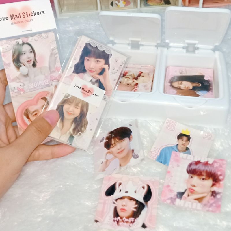 60pcs Kpop Mail Sticker Ala Selkor Pinterest Pink Heart For Packing Freebies