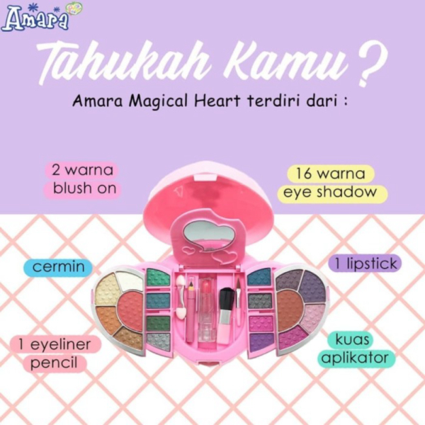 

Promo AMARA Magical Heart Make Up Anak Beauty Kit Kosmetik Aman Anak BPOM Diskon