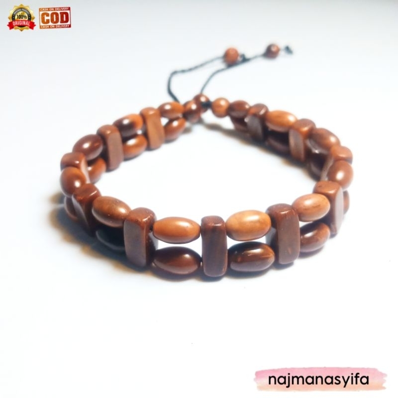 Najmanasyifa Gelang kayu kaukah / kokka asli motif oval tangga