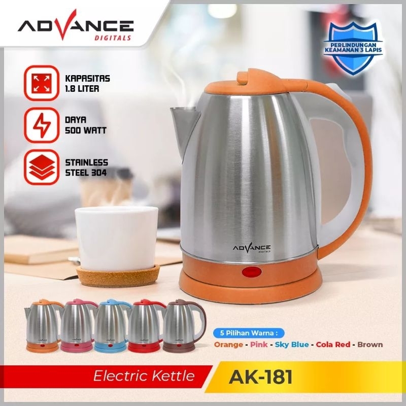 ARASHI / HYPERLITE Electric Kettle Teko Ceret Listrik 1.5 / 1.8 Liter AKE S 1803