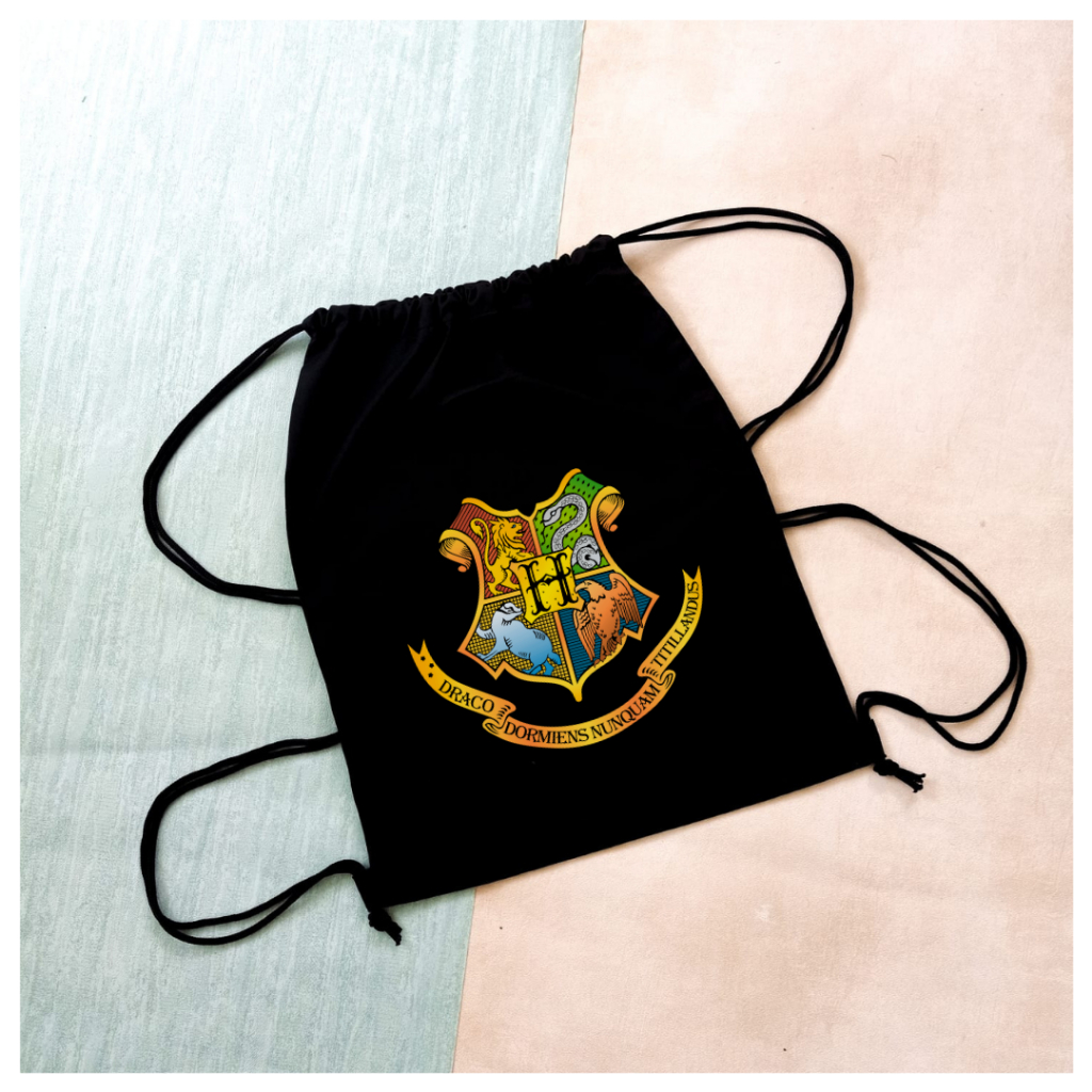 Stringbag Full colour Harry potter hogwarts series rowling hermione tas ransel serut drwastring sekolah kampus kuliah olahraga wanita pria || kiiyoomii ||