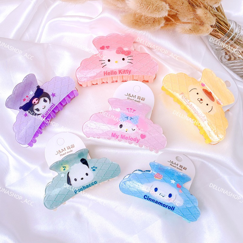 DELUNASHOP JEDAI AKRILIAK JEPIT RAMBUT CAKAR MOTIF PRINCESS SEDANG/ JEPITAN RAMBUT/ JEDAI RAMBUT KARAKTER SANRIO KUROMI CINNAMONROLL