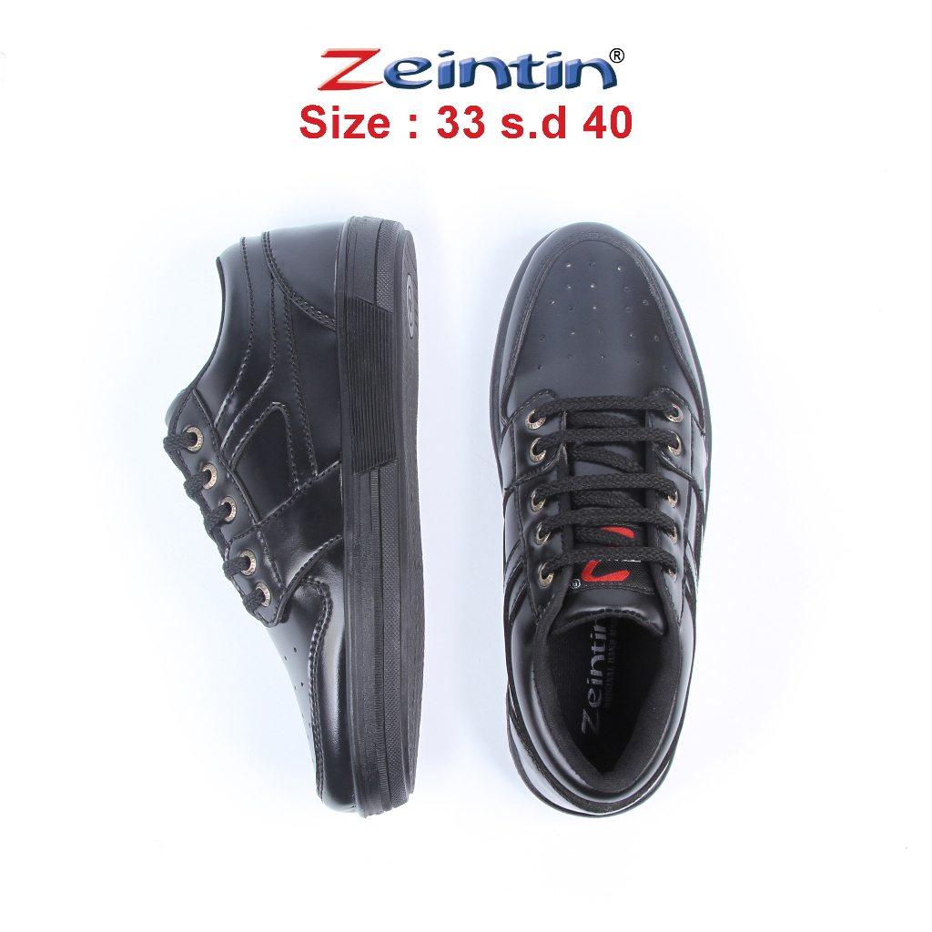 Zeintin - Sepatu Anak Tanggung Sepatu Sekolah Full Hitam Sintetis BJ