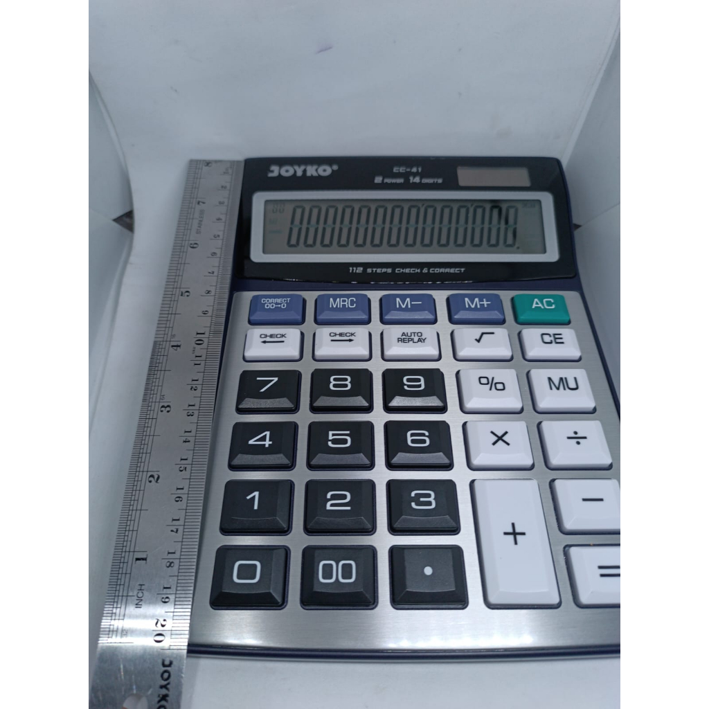 CALCULATOR KALKULATOR 14 ANGKA JUMBO SUMBER GANDA CAHAYA DAN BATERAI MEREK JOYKO CC 41 1 PCS