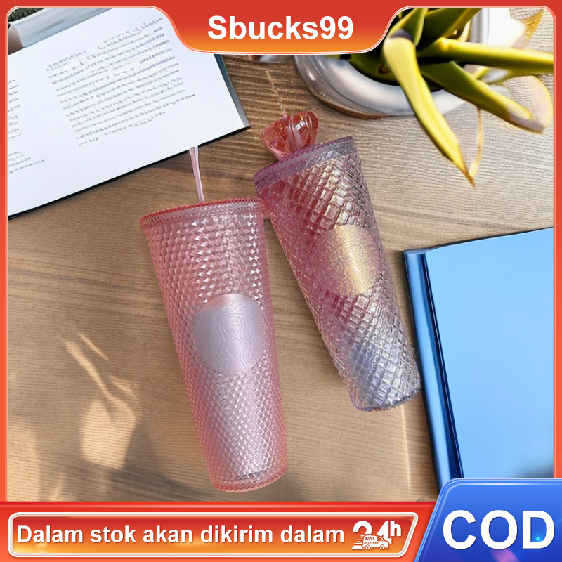 710ml Starbucks Senior Mahkota-Pink Merah Muda Tumbler Durian Cup - Perfect for Christmas