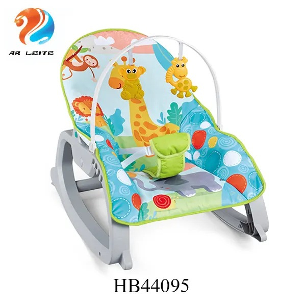 Automatic Baby Swing Dengan Toybar Portable Bouncer Gambar Jerapah Kelinci Ayunan Bayi Elektrik