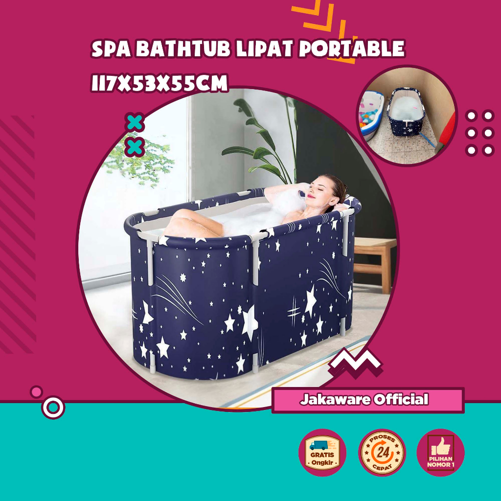 SPA BATHTUB LIPAT PORTABLE ADULT FOLDING BATH 117 X 53 X 55CM KOLAM LIPET PORTABEL PRAKTIS BAK MANDI