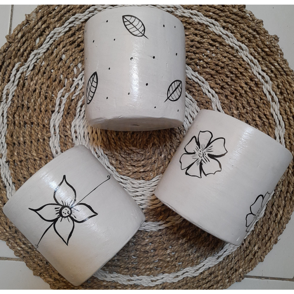Pot Lukis 15cm/Pot gerabah tanah liat teracota