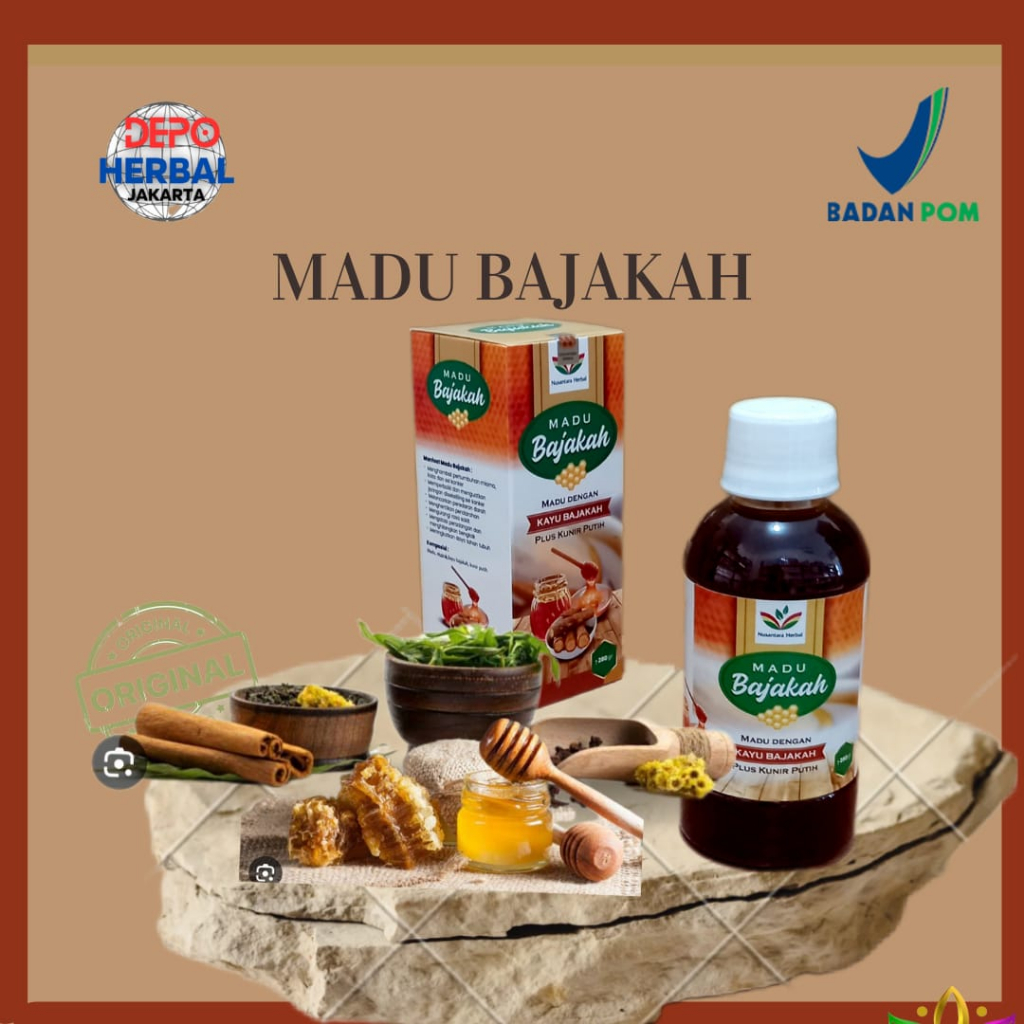 

MADU BAJAKAH dengan KAYU BAJAKAH & KUNIR PUTIH netto 280 gr