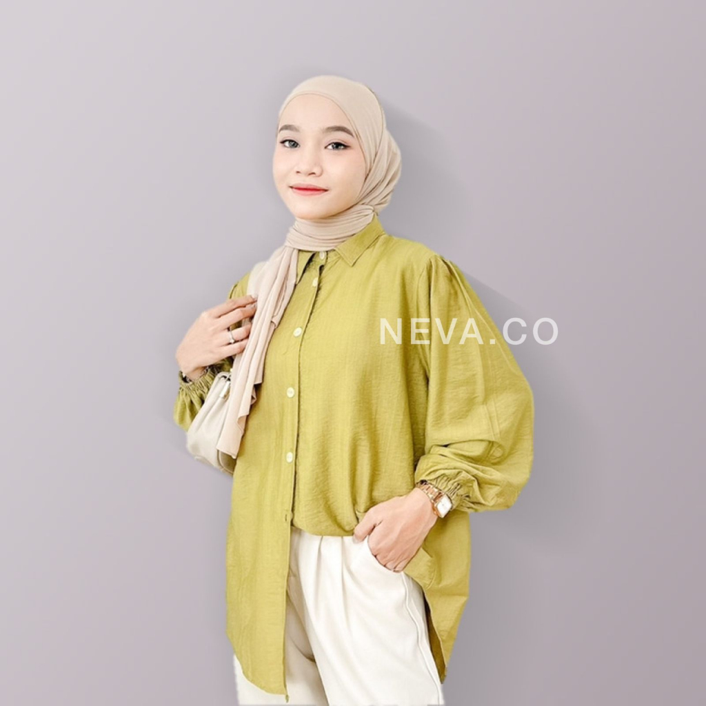 Kemeja Wanita Kekinian Lalisa Shirt Korean Style Variasi Kancing Belakang