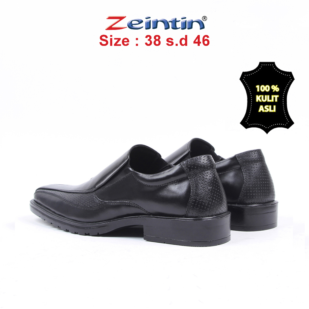 Zeintin - Sepatu Pantofel Sepatu Kulit Fantofel Pria Sepatu Formal Kuliah Kerja Kantor AJ Sepatu Pantofel Hitam Pria Formal Kantor Leather Swedian Premium