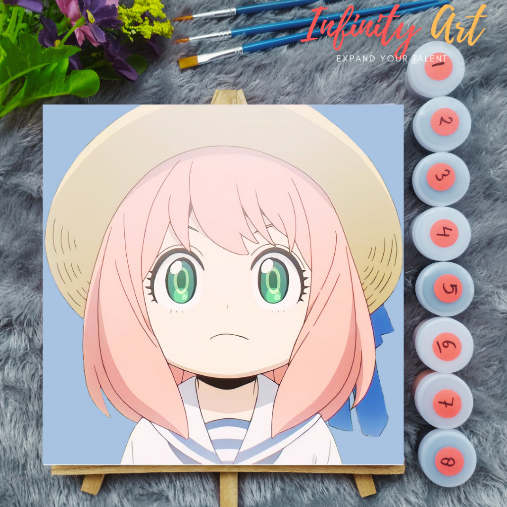 

Paint by Number Anime Spy x Family Loid Forger - DIY Kit Melukis Kanvas 20x20 cm Lengkap Frame - Siap Lukis / Canvas Painting Kit