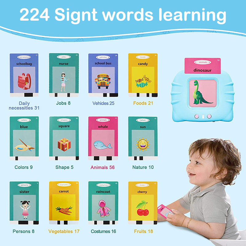 Mainan Anak Edukasi Belajar Bahasa Inggris Audio Flash Card English Education Talking Flash Memory Card Machine Toys Pure Flash Cards Games Music