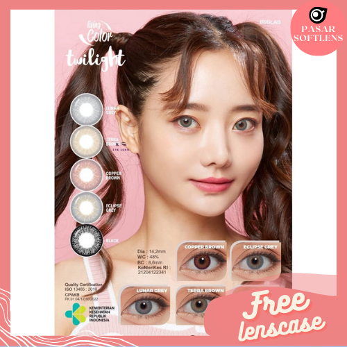 SOFTLENS TWILIGHT MINUS (-2.50 S/D -6.00) BY IRISLAB FREE LENSCASE DIA 14.5 MM LIVING COLOR / Softlen Soflen Soflens