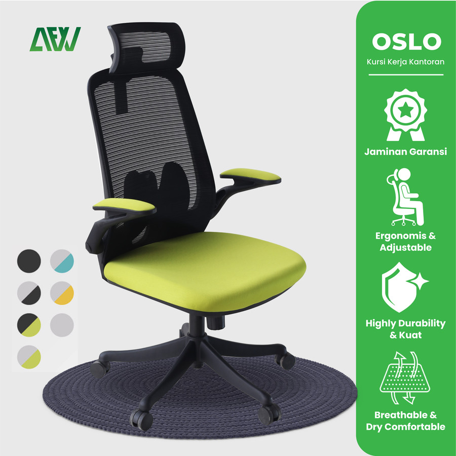 OSLO Kursi Kerja Kantoran Kursi Kerja Komputer Adjustable 2D Headrest